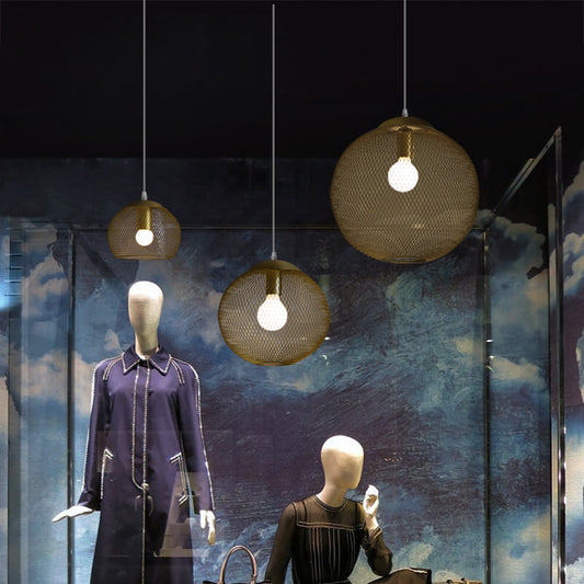 Frendorf | MeshGlow – Industrielle Globus Eisen Netz Hängeleuchte | Modernes Design | Perfekte Beleuchtung