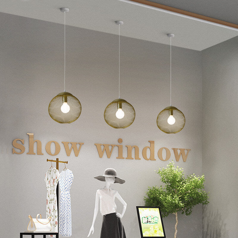 Frendorf | MeshGlow – Industrielle Globus Eisen Netz Hängeleuchte | Modernes Design | Perfekte Beleuchtung