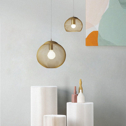 Frendorf | MeshGlow – Industrielle Globus Eisen Netz Hängeleuchte | Modernes Design | Perfekte Beleuchtung