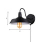 Frendorf | Barn Küche Wand Licht Fixture Industrieller Metall 1 Licht Schwarz Sconces Licht mit Gänsehaube Arm und Stecker Kabel