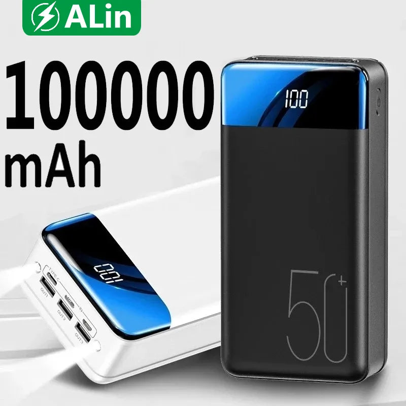 Frendorf | 100000mAh Große Kapazität Power Bank Mobiltelefon Super Schnellladegerät Mobiles Stromversorgung Tablet Laptop Externe Stromversorgung