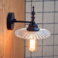 Frendorf | Klar/Grün Glas Schwarze Wandleuchte Kegel/Breite Flare 1-licht Industrie Wandlampe für Wohnzimmer