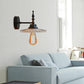 Frendorf | Klar/Grün Glas Schwarze Wandleuchte Kegel/Breite Flare 1-licht Industrie Wandlampe für Wohnzimmer