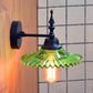 Frendorf | Klar/Grün Glas Schwarze Wandleuchte Kegel/Breite Flare 1-licht Industrie Wandlampe für Wohnzimmer