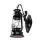 Frendorf | One Bulb Wandlamp met Lantaarn Schaduw Helder Glas Kust Slaapkamer Wandlamp in Zwart/Antiek Messing/Verweerd Koper met Zeemeermin
