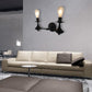 Frendorf | Metalen Zwarte Wandlamp Exposed Bulb 1/2-Licht Industriële Vintage Wandmontage Licht voor Woonkamer