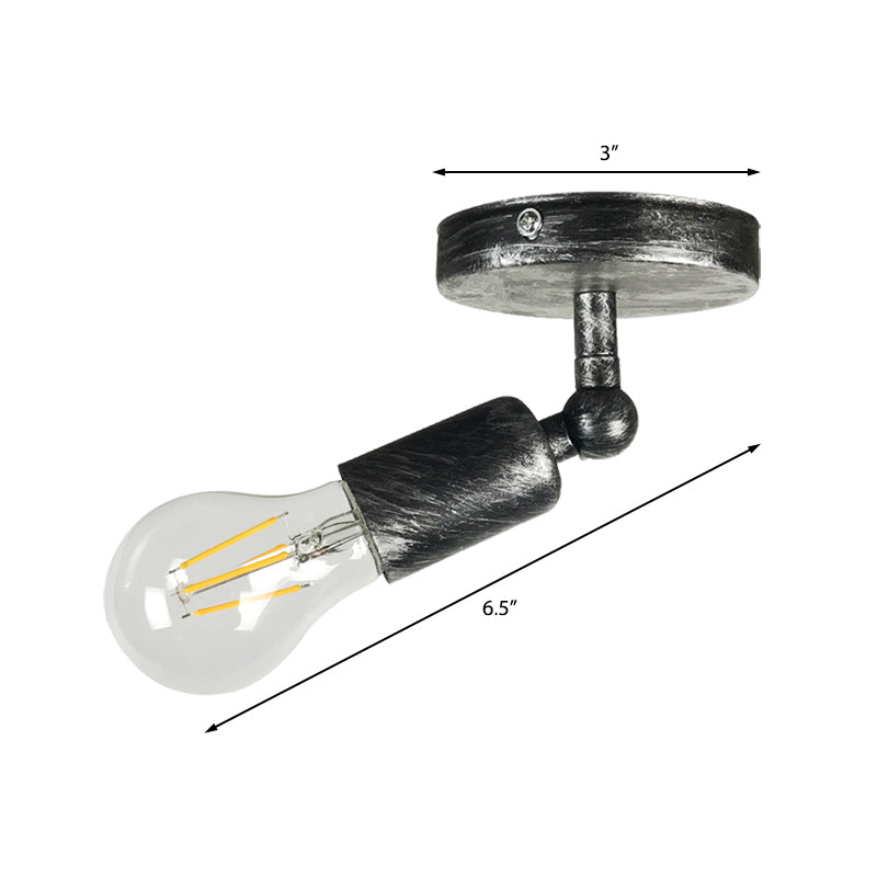 Frendorf | Georgian Mini Wandlamp met Open Peertje Rustieke Stijl 1 Hoofd Slaapkamer Verstelbare Wandverlichting in Antiek Messing / Verweerd Koper