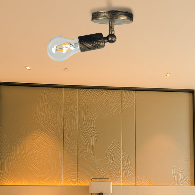 Frendorf | Georgian Mini Wandlamp met Open Peertje Rustieke Stijl 1 Hoofd Slaapkamer Verstelbare Wandverlichting in Antiek Messing / Verweerd Koper