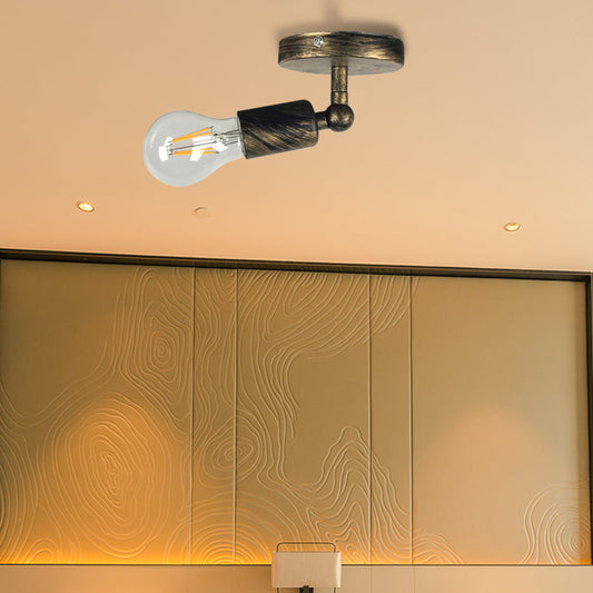 Frendorf | Georgian Mini Wandlamp met Open Peertje Rustieke Stijl 1 Hoofd Slaapkamer Verstelbare Wandverlichting in Antiek Messing / Verweerd Koper