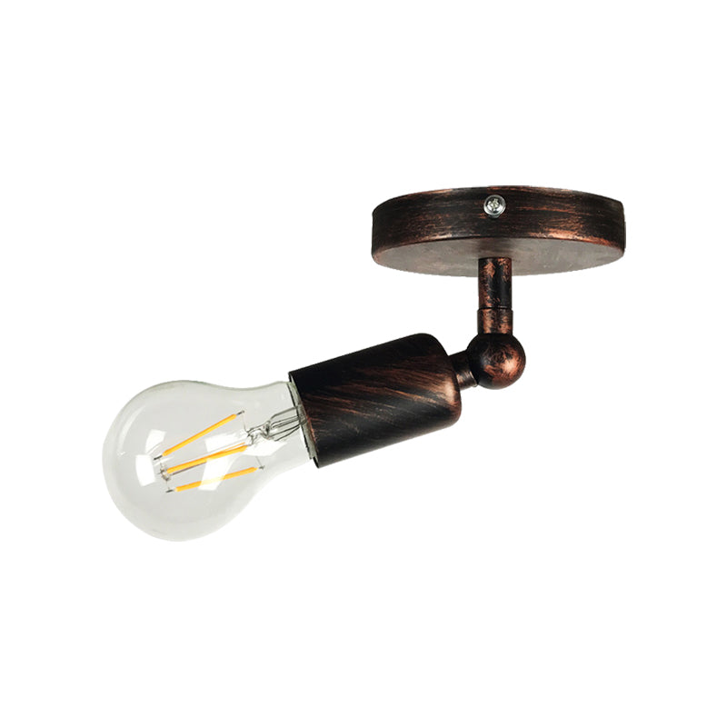 Frendorf | Georgian Mini Wandlamp met Open Peertje Rustieke Stijl 1 Hoofd Slaapkamer Verstelbare Wandverlichting in Antiek Messing / Verweerd Koper