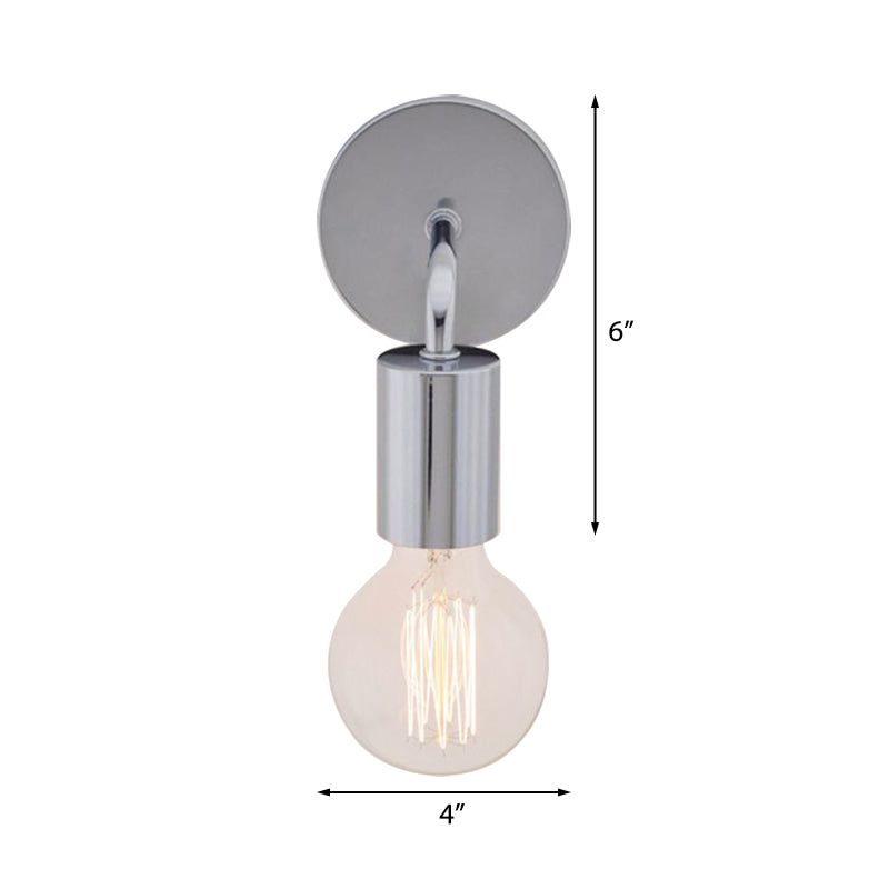 Frendorf | Gehoekte Slaapkamer Wandverlichting Retro Stijl Metalen 1 Lamp Wit/Chroom Afwerking Sconcelamp