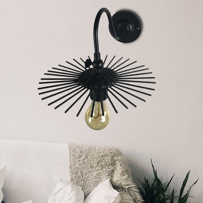 Frendorf | Open Bulb Innenwandleuchte mit Sputnik-Design Vintage-Stil Metall 1 Licht Schwarz Wandleuchte