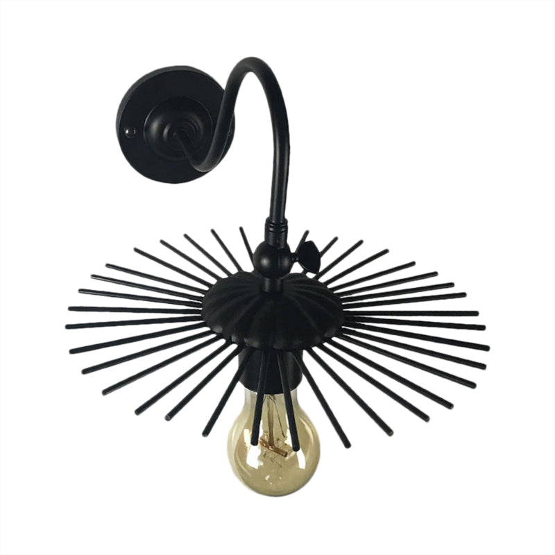 Frendorf | Open Bulb Innenwandleuchte mit Sputnik-Design Vintage-Stil Metall 1 Licht Schwarz Wandleuchte