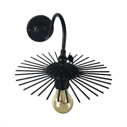 Frendorf | Open Bulb Innenwandleuchte mit Sputnik-Design Vintage-Stil Metall 1 Licht Schwarz Wandleuchte