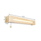 Frendorf | Rechthoekige Vanity Lamp Modern Houten 18"/21.5" Breed 1-Kop Beige Wandlamp met Diffuser en Trekschakelaar