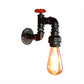 Frendorf | Schwarze 1 Kopf Wand Sconce Licht Rustikal Industrie Metallrohr Wandlampe mit rohem Wasserhahnventil für Wohnzimmer