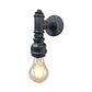 Frendorf | 1 Licht Eisen Wand Sconces Beleuchtung Industriell Schwarz/Gebürstetes Silber Bare Bulb Innen Wand Montiert Lampe mit Wasserrohr