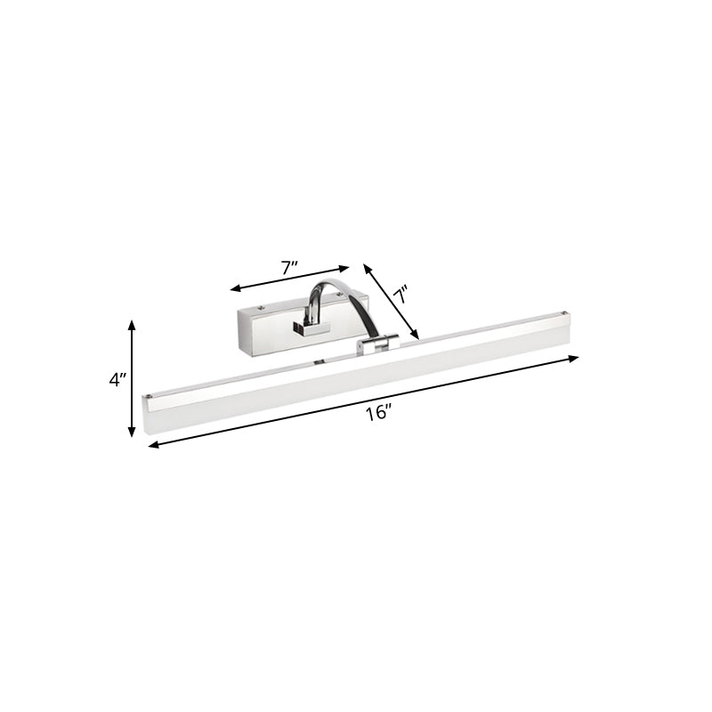 Frendorf | Acryl Slim Vanity Light Contemporary Style LED Chrome Finish Wandlamp voor Badkamer, 16"/19.5" Diameter