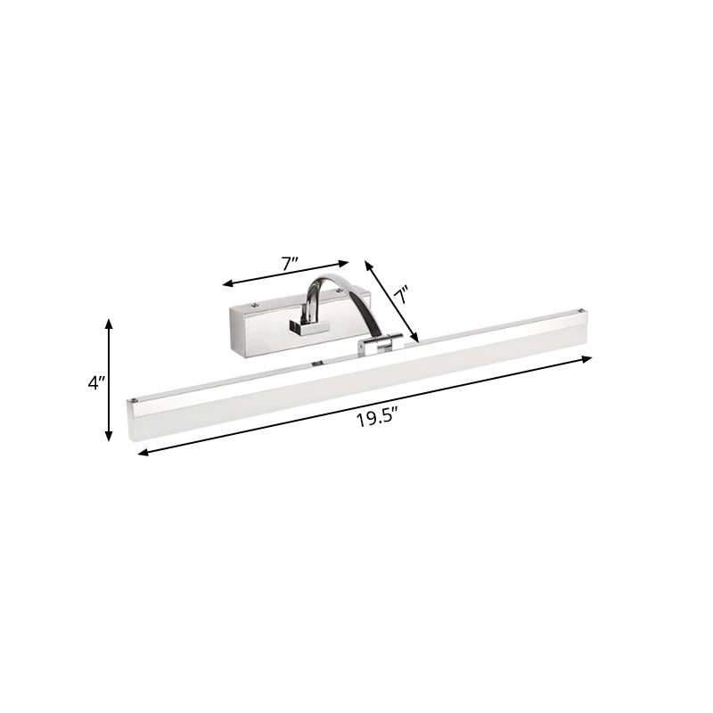 Frendorf | Acryl Slim Vanity Light Contemporary Style LED Chrome Finish Wandlamp voor Badkamer, 16"/19.5" Diameter
