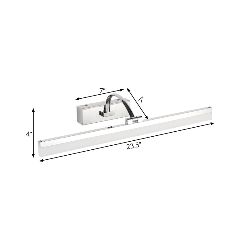 Frendorf | Acryl Slim Vanity Light Contemporary Style LED Chrome Finish Wandlamp voor Badkamer, 16"/19.5" Diameter