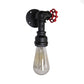 Frendorf | 1 Kop metalen wandverlichting industrieel zwart/antiek messing waterpijp slaapkamer wandlamp met klep