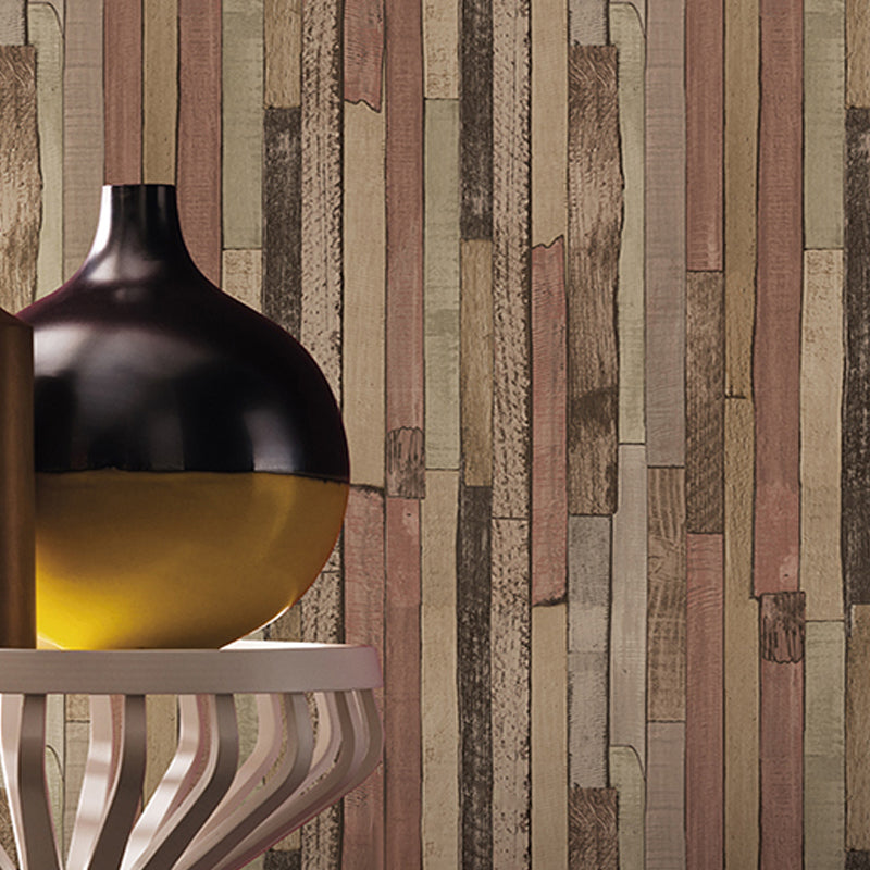 Country Shiplap Tapete Vliesstoff Wasserdicht Dunkle Farbe Wanddekoration für Wohnzimmer