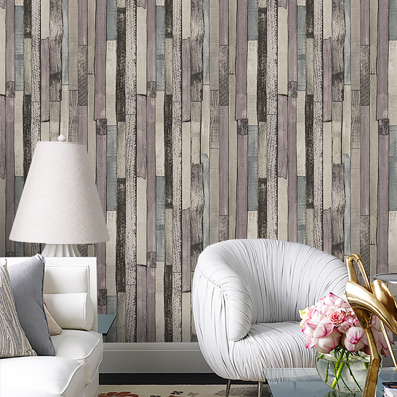 Country Shiplap Tapete Vliesstoff Wasserdicht Dunkle Farbe Wanddekoration für Wohnzimmer