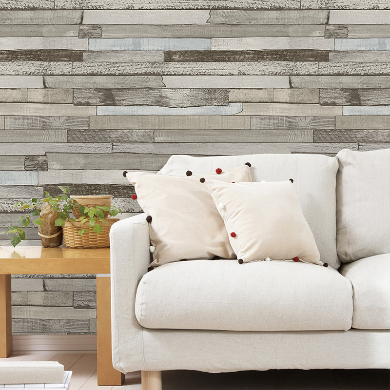 Country Shiplap Tapete Vliesstoff Wasserdicht Dunkle Farbe Wanddekoration für Wohnzimmer