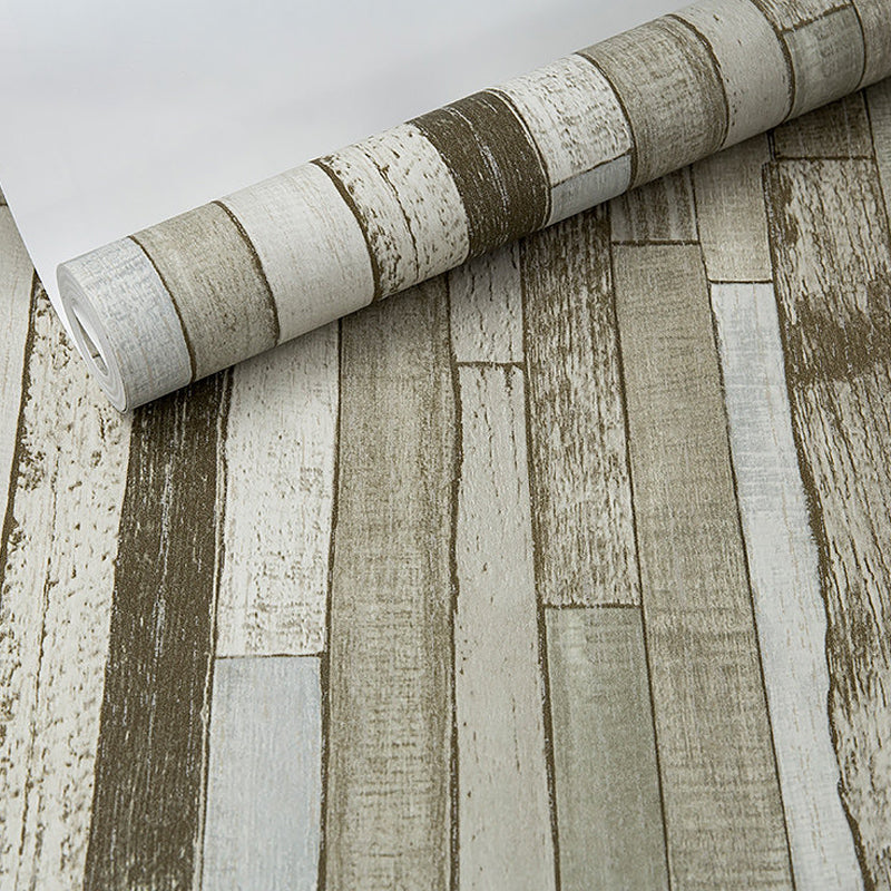 Country Shiplap Tapete Vliesstoff Wasserdicht Dunkle Farbe Wanddekoration für Wohnzimmer