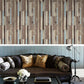 Country Shiplap Tapete Vliesstoff Wasserdicht Dunkle Farbe Wanddekoration für Wohnzimmer
