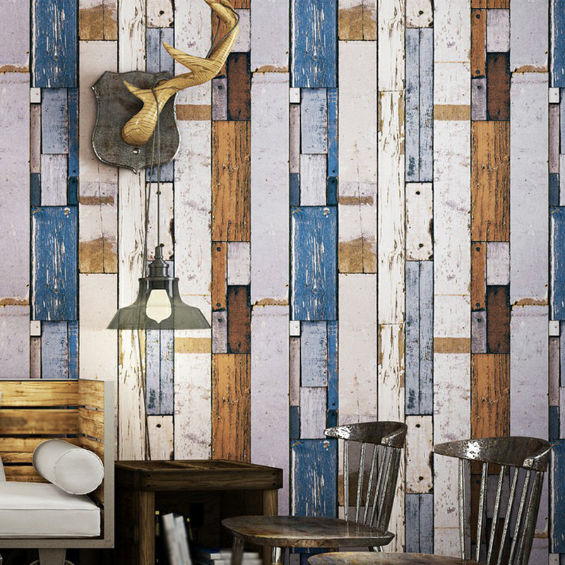 PVC Waschbare Tapete Landschaft Wiederverwertete Holzplanken Wandverkleidung für das Wohnzimmer