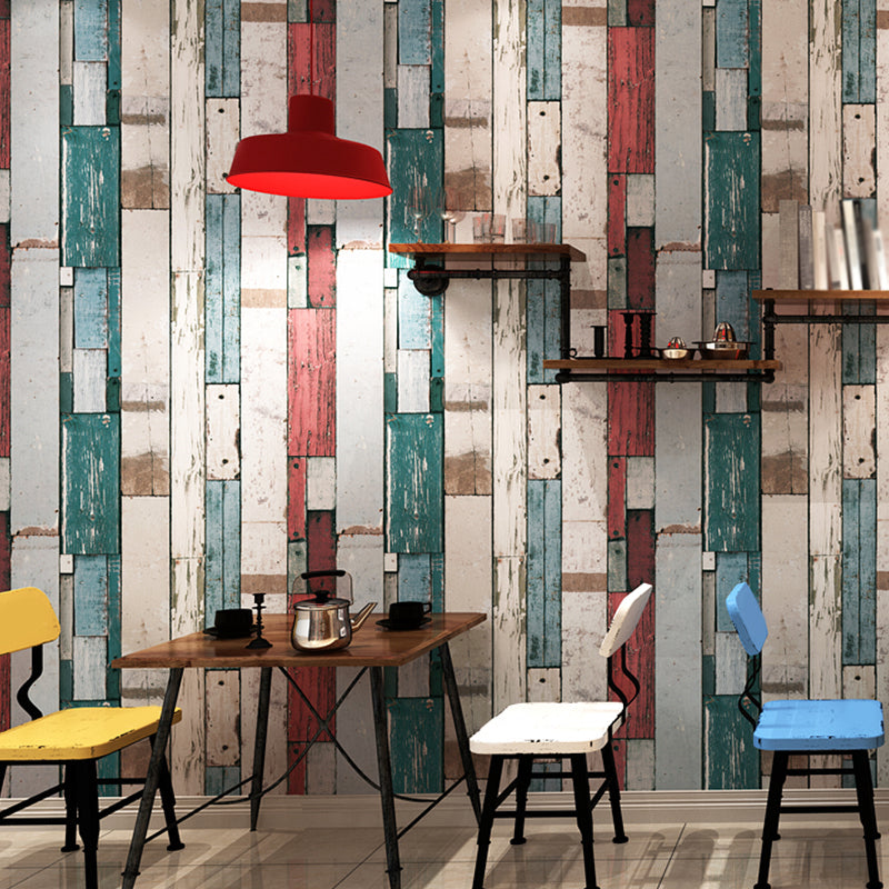 PVC Waschbare Tapete Landschaft Wiederverwertete Holzplanken Wandverkleidung für das Wohnzimmer