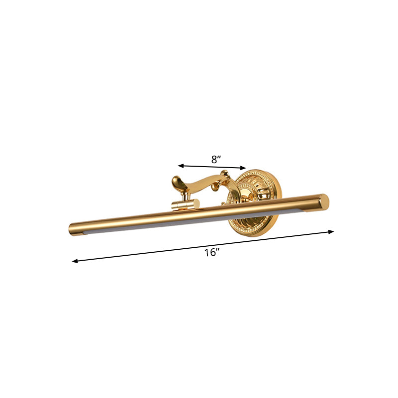 Frendorf | Lineare Metallische Wandbeleuchtung Modernistischer Stil 16"/21.5" Breite LED Messing/Gold Finish Wandmontage Beleuchtung über Spiegel