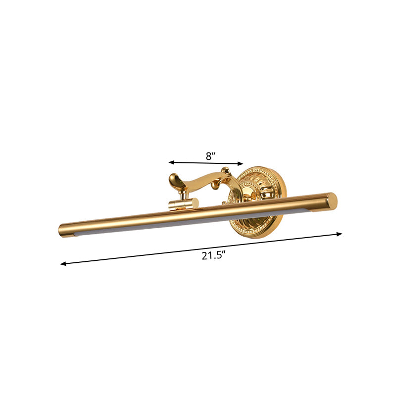 Frendorf | Lineare Metallische Wandbeleuchtung Modernistischer Stil 16"/21.5" Breite LED Messing/Gold Finish Wandmontage Beleuchtung über Spiegel