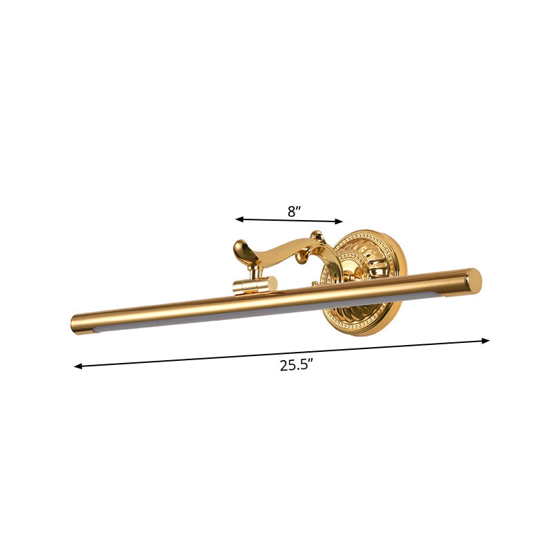 Frendorf | Lineare Metallische Wandbeleuchtung Modernistischer Stil 16"/21.5" Breite LED Messing/Gold Finish Wandmontage Beleuchtung über Spiegel