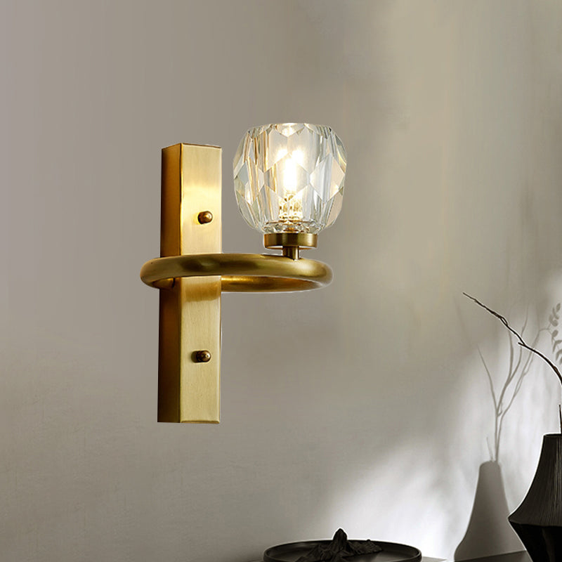 Frendorf | 1 Licht Kristall Wandlamp Moderne Goldene Kugel Schlafzimmer Wandleuchte Beleuchtung