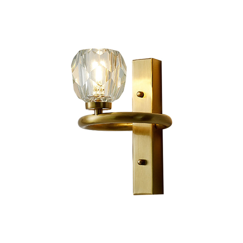 Frendorf | 1 Licht Kristall Wandlamp Moderne Goldene Kugel Schlafzimmer Wandleuchte Beleuchtung