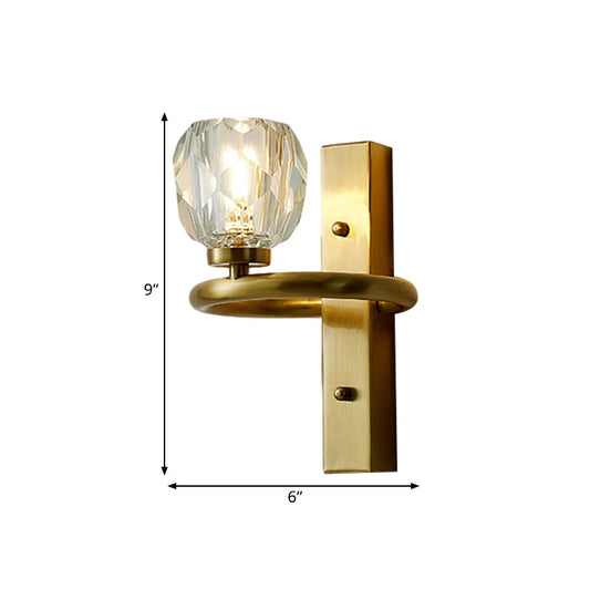 Frendorf | 1 Licht Kristall Wandlamp Moderne Goldene Kugel Schlafzimmer Wandleuchte Beleuchtung