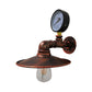 Frendorf | 1 Glühbirne Flared Wandbeleuchtung mit Gauge Deco Vintage Industrie Schwarz/Wetterschutz Kupfer Metallisch Sconce Lampe