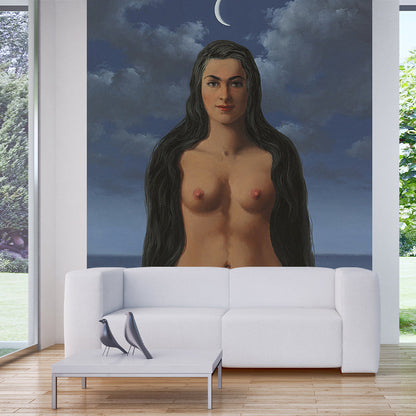 Frendorf | Blau-Braun Nude Wandmalereien Nachthimmel Surrealistische Waschbare Wanddekoration für Schlafzimmer