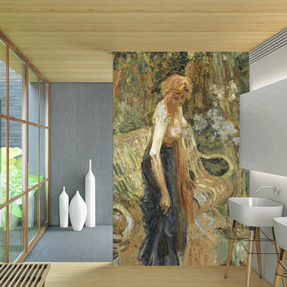 Rene Magritte Frau Stehend Wand Surrealismus Vliesmaterial Wandkunst in Braun