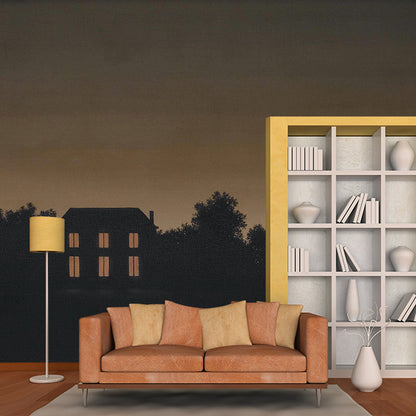 Vollformat Surrealismus Tapeten-Murales in Schwarz-Braun Rene Magritte das Ende der Welt Wanddekoration, benutzerdefinierter Druck