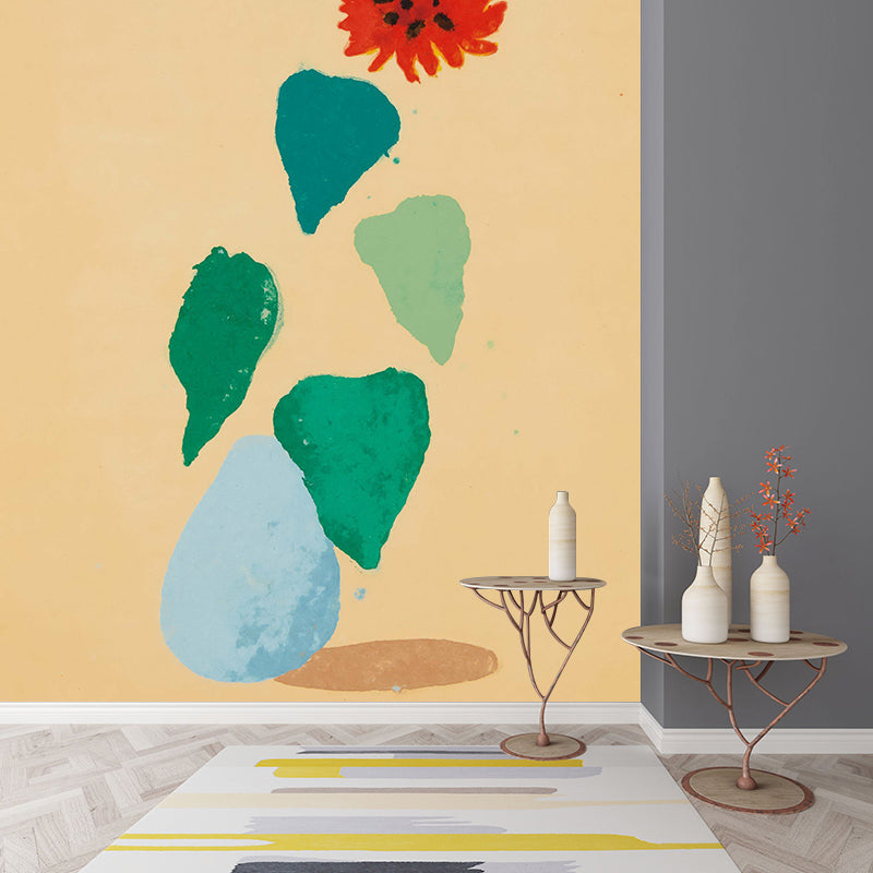 Frendorf | Behang met potplanten Muurdecoratie Art Deco Vlekbestendige Wandbekleding voor de Slaapkamer, Op Maat Gemaakt