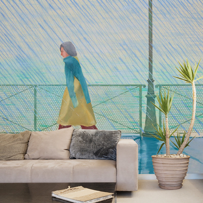Frendorf | Große Walk in Rain Wandbilder Tapete Feuchtigkeitsresistente Kunst Schlafzimmer Wanddekoration