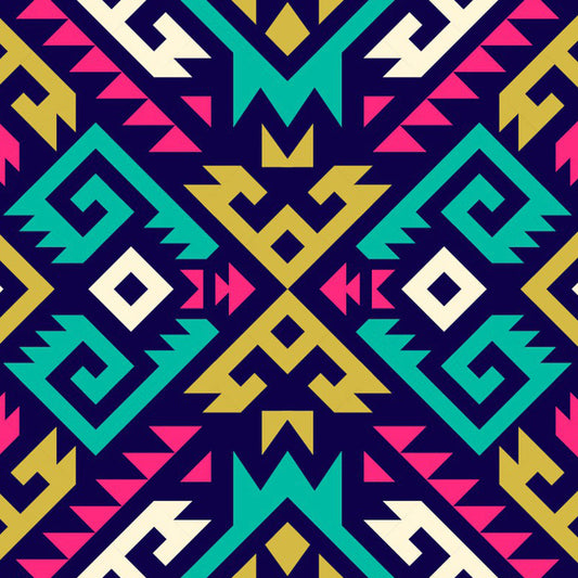 Frendorf | Bohemian Geo Symmetry Wandmural Aufkleber Rot-Gelb-Grün Wasserfest Wandverkleidung für Zuhause