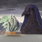 Frendorf | Grote Pigeon De Boodschapper Muren Paars-Groen Non-Woven Wandbedekking, Wasbaar, Aangepaste Print