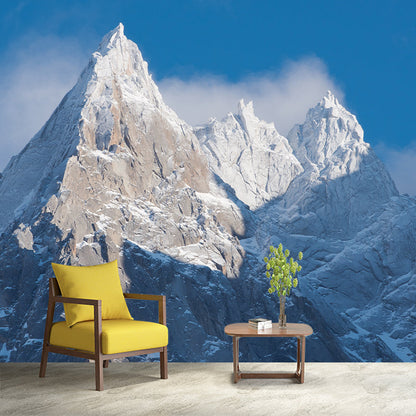 Frendorf | Schöne Schneespitzen Tapetenmurale für Wohnzimmer Winterlandschaft Wandkunst, Maßanfertigung
