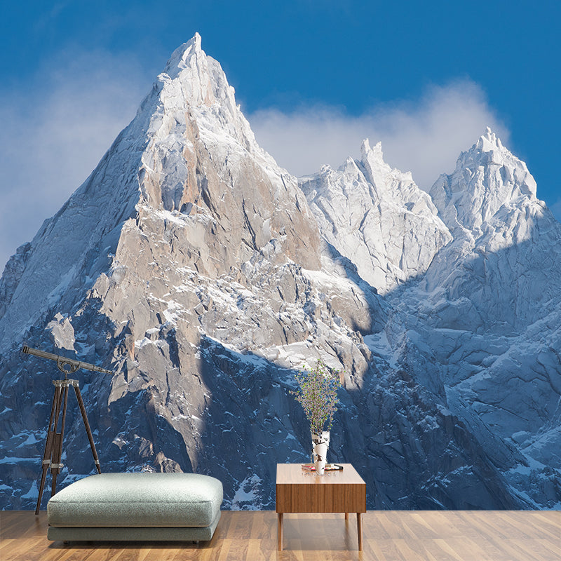 Frendorf | Schöne Schneespitzen Tapetenmurale für Wohnzimmer Winterlandschaft Wandkunst, Maßanfertigung