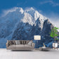 Blau-Weiße Berggipfel Wandmalereien Schneelandschaft Modern Feuchtigkeitsbeständige Wandverkleidung
