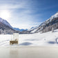 Blau-Weiße Schneestraßen Wandmalereien Berglandschaft Modern Wasserfeste Wanddekoration für das Schlafzimmer